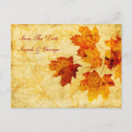 Postal De Anuncios otoño hojas marrones otoño salvan la fecha