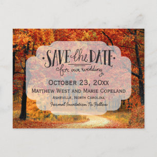 Postal De Anuncios Otoño Sale De La Boda Rústica Salven La Fecha