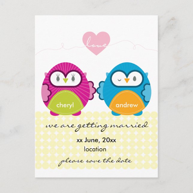 Postal De Anuncios OWL LOVE :: chica brillante + niño (Anverso)