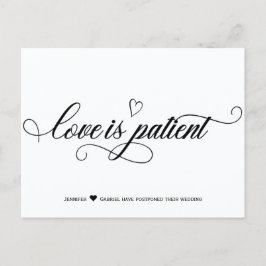 Postal De Anuncios Paciente pospuesto el amor a Boda Minimalista