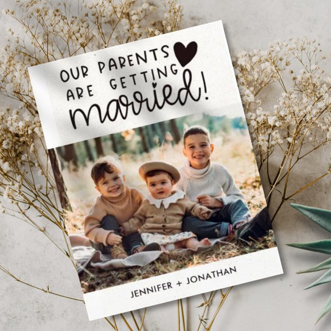 Postal De Anuncios Padres que contraen matrimonio con niños invitació (Subido por el creador)