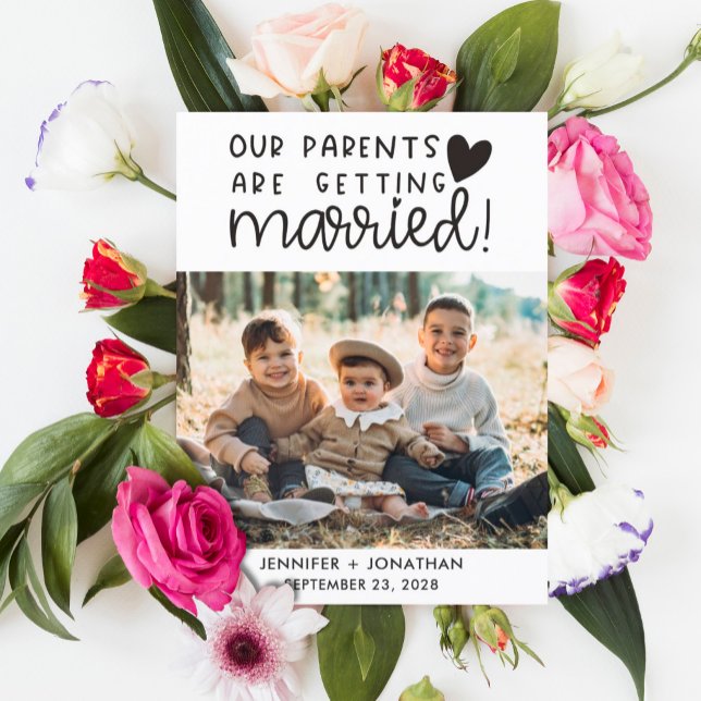 Postal De Anuncios Padres que se casan con niños foto fecha de ahorro (Subido por el creador)