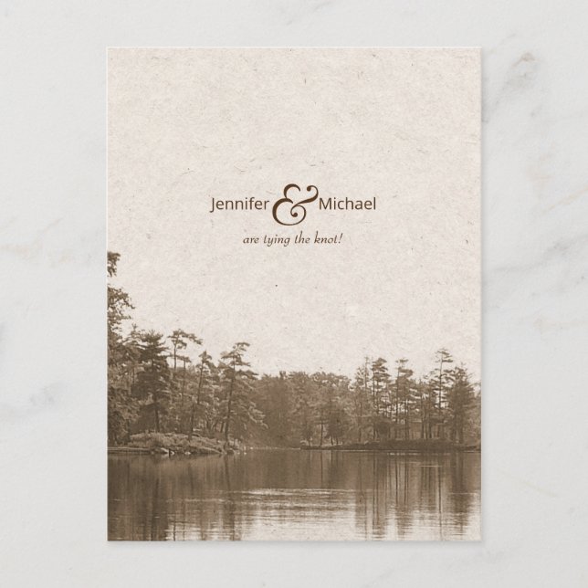 Postal De Anuncios paisaje de lago de montaña plácido fotografía vint (Anverso)