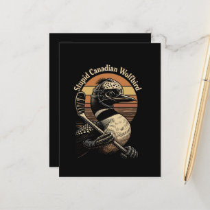 Postal De Anuncios Pájaro Lobo Canadiense Estúpido