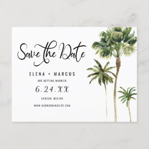 Postal De Anuncios Palm Trees De Destino Tropical Guardan La Fecha