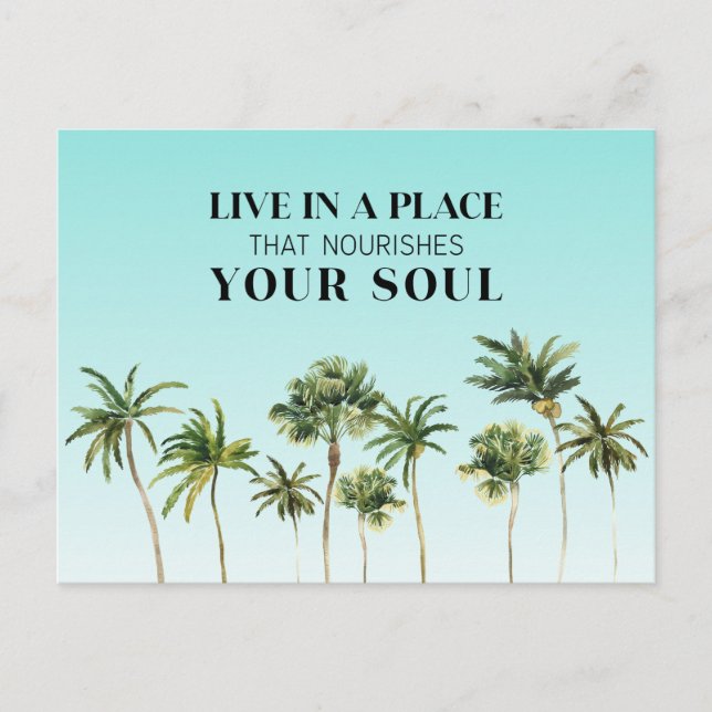 Postal De Anuncios Palm Treles Motivacionales Diciendo El Movimiento  (Anverso)