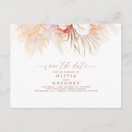 Postal De Anuncios Pampas Grass Floral Terracota Save the Date