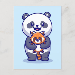 Postal De Anuncios Panda y Fox