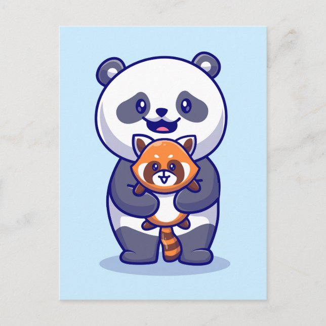 Postal De Anuncios Panda y Fox (Anverso)