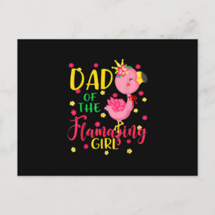 Postal De Anuncios Papá Del Flamante Chica Cute Flamingo Dad Birthday