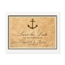 Papel de época enmarcado de ancla náutica Guarda l