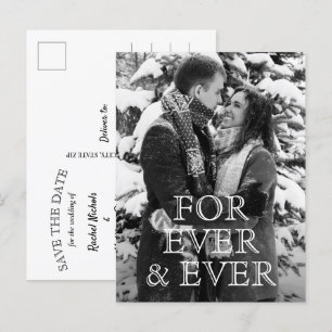 Postal De Anuncios Para Siempre y Siempre Texto Blanco Bodas Save the