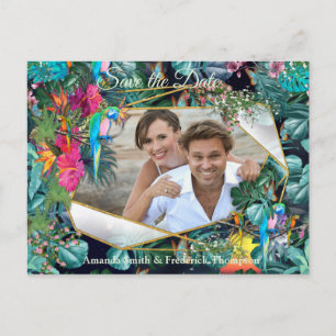 Postal De Anuncios Paraíso y Aves de Flora Tropical