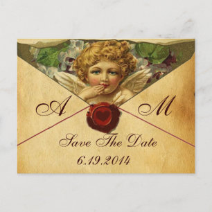 POSTAL DE ANUNCIOS PARCHE DE SELLO DE LA CERRADURA DEL CORAZÓN DE ANG