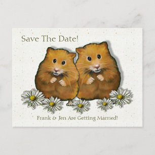 Postal De Anuncios Pareja de Hamster, Daisies: Salven la fecha, el ma