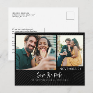 Postal De Anuncios Pareja moderna 2 fotos para salvar la fecha