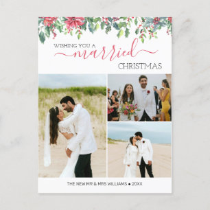 Postal De Anuncios Pareja recién casada en su primera Navidad persona