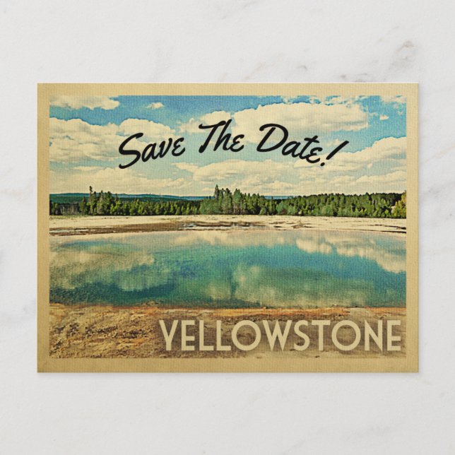 Postal De Anuncios Parque nacional Yellowstone Salvar la fecha (Anverso)