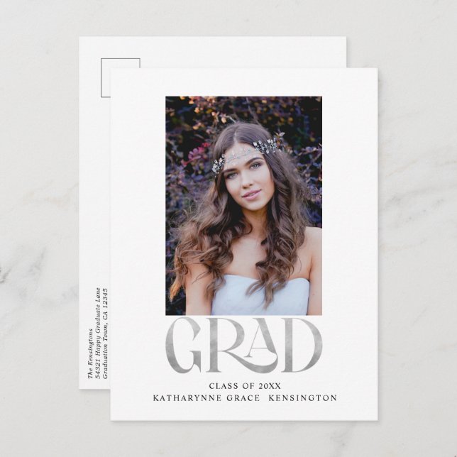 Postal De Anuncios Partido de graduación de fotografía de Relieve met (Anverso / Reverso)