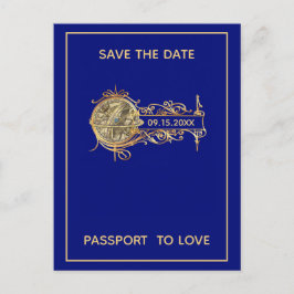 Postal De Anuncios Pasaporte azul Viaje Salven la fecha