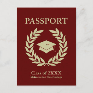 Postal De Anuncios pasaporte de graduación de la clase de 2022
