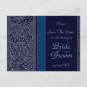 Postal De Anuncios Pasión de Paisley - Efecto Plateado (Henna) (Boda)