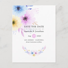 Postal De Anuncios Pastel Floral Wedding Save the Date