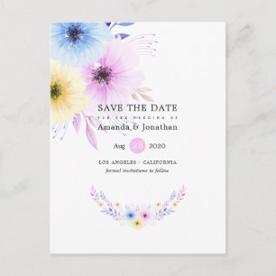 Postal De Anuncios Pastel Floral Wedding Save the Date