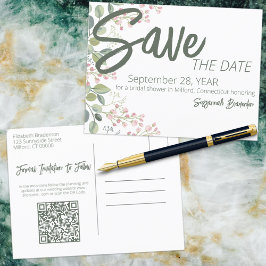 Postal De Anuncios Pastel Watercolor Floral Border Bridal Shower Anno