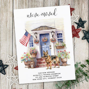 Postal De Anuncios Pastor Alemán Patriótico Personalizado Perro Mudán
