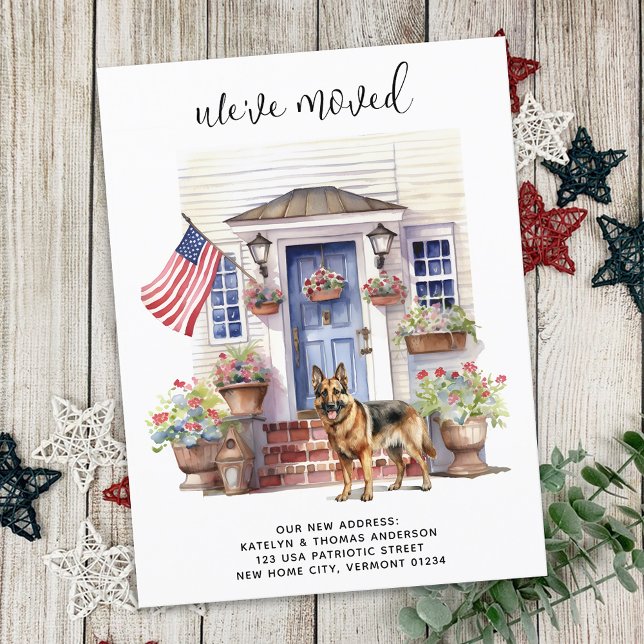 Postal De Anuncios Pastor Alemán Patriótico Personalizado Perro Mudán (Subido por el creador)
