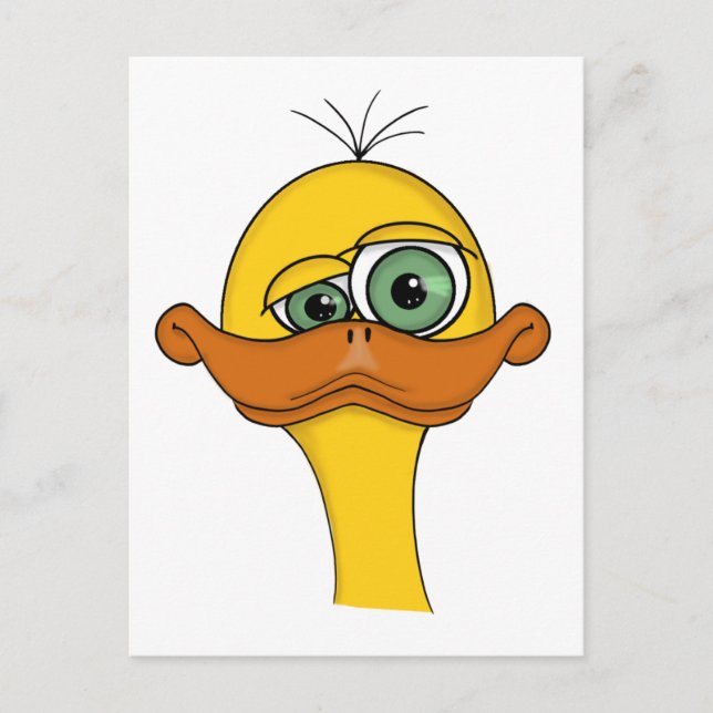 Postal De Anuncios Pato de dibujos animados divertido (Anverso)