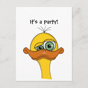 Postal De Anuncios Pato de dibujos animados divertido