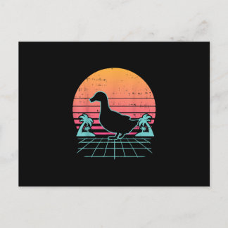 Postal De Anuncios Pato Vaporwave Estético 80s Regalo Animal Granja G