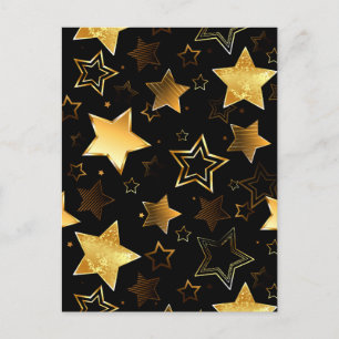 Postal De Anuncios Patrón continuo con estrellas doradas