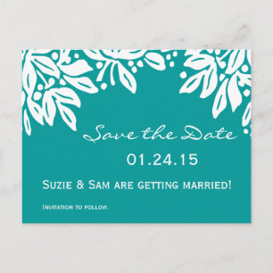 Postal De Anuncios Patrón de boda floral estampado