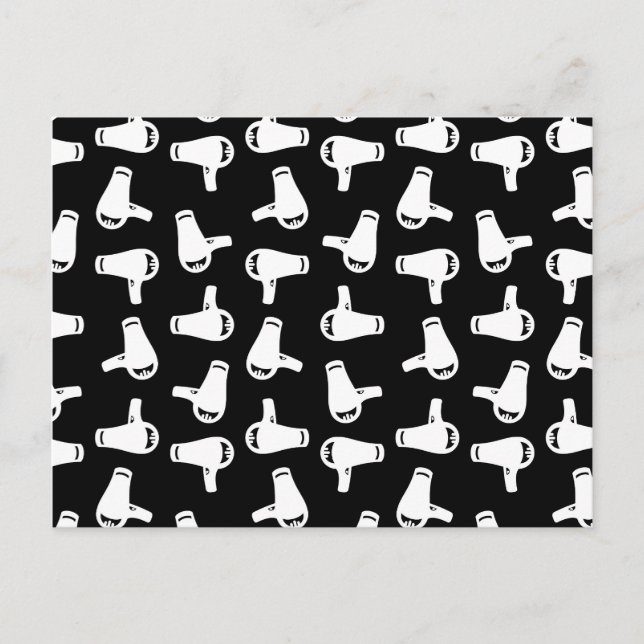 Postal De Anuncios Patrón de Impresión de Secador de Pelo Vintage con (Anverso)