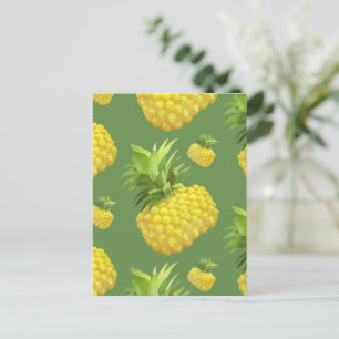 Postal De Anuncios Patrón de Piña Tropical: Arte de Frutas de Verano
