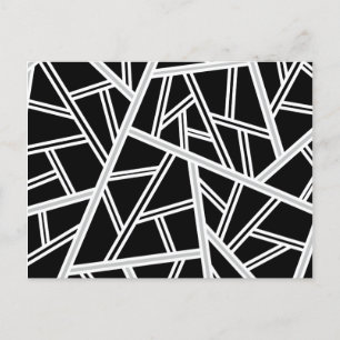 Postal De Anuncios Patrón geométrico abstracto - gris, negro, blanco.