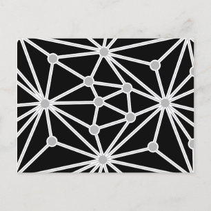 Postal De Anuncios Patrón geométrico abstracto - gris y blanco.