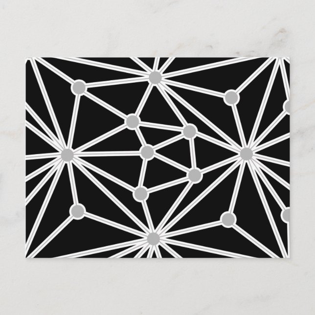 Postal De Anuncios Patrón geométrico abstracto - gris y blanco. (Anverso)