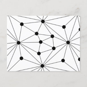 Postal De Anuncios Patrón geométrico abstracto - negro y blanco.