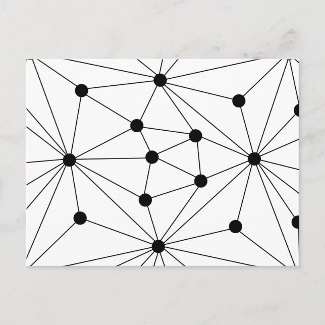 Postal De Anuncios Patrón geométrico abstracto - negro y blanco. (Anverso)