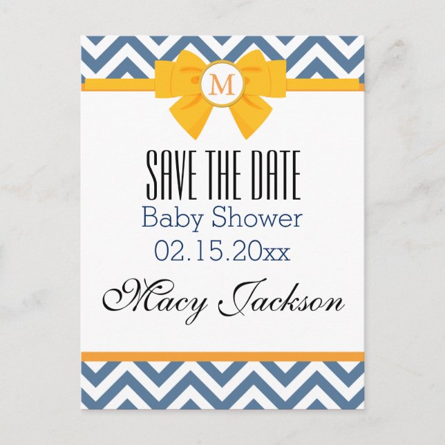 Postal De Anuncios Patrón Zag de Zig azul y blanco (Anverso)