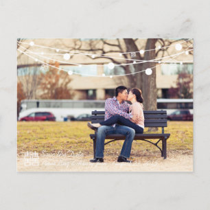 Postal De Anuncios Patrones de doble felicidad Boda Guardar la fecha