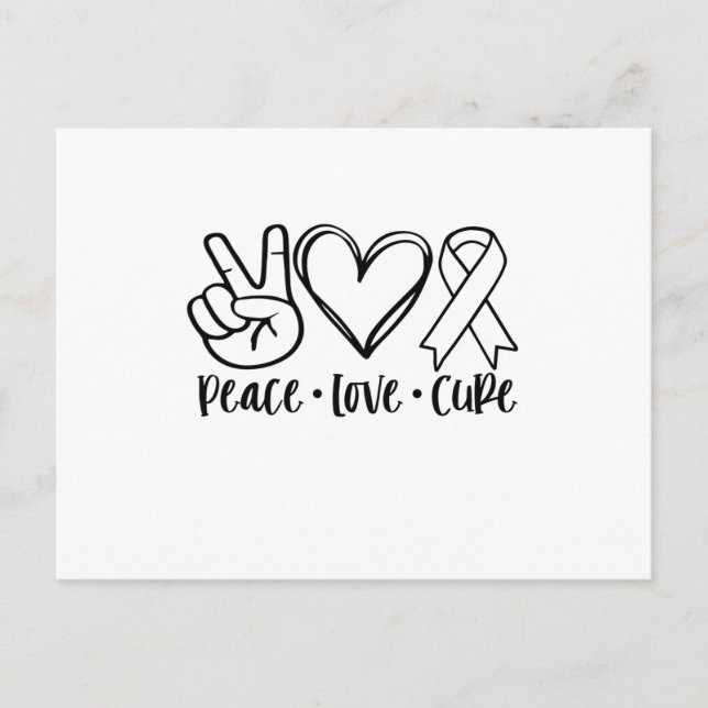 Postal De Anuncios Paz Amor Cura Listón Blanco (Anverso)