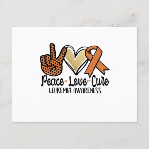 Postal De Anuncios Paz Amor Cure Leucemia Conciencia