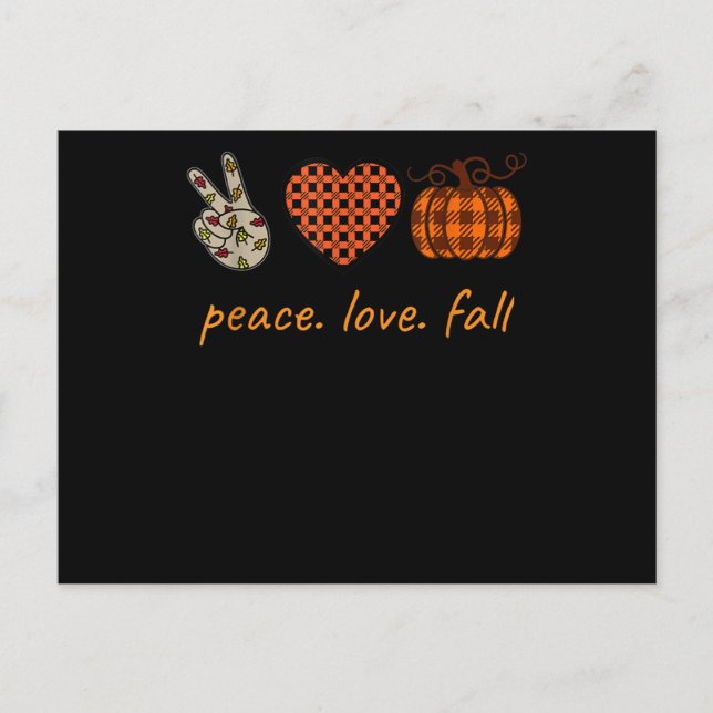 Postal De Anuncios Paz Amor Otoño Día de Acción de Gracias Leopardo C (Anverso)