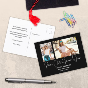 Postal De Anuncios Peace Out 2 Photo Script 2022 Graduation Black