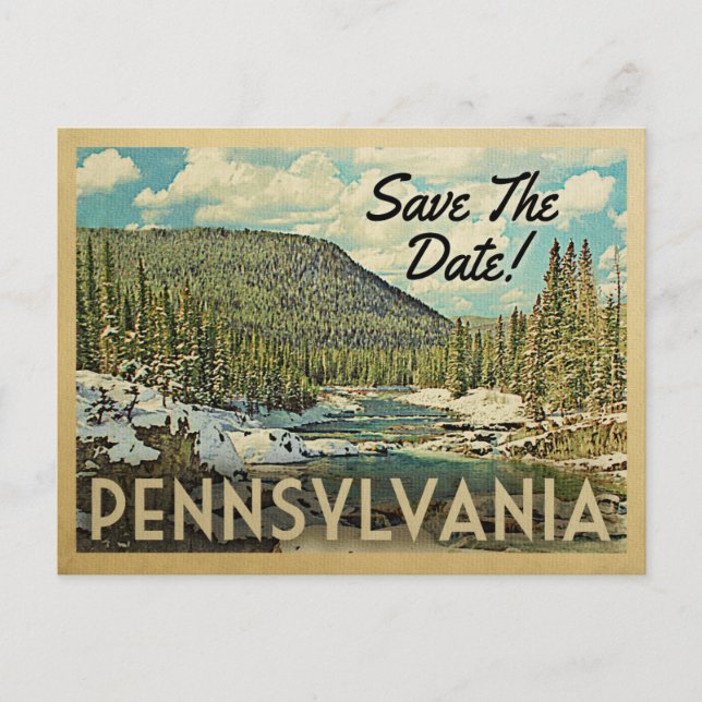 Postal De Anuncios Pennsylvania Salva La Nieve Del Río De Las Montaña (Anverso)